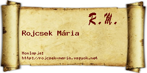 Rojcsek Mária névjegykártya